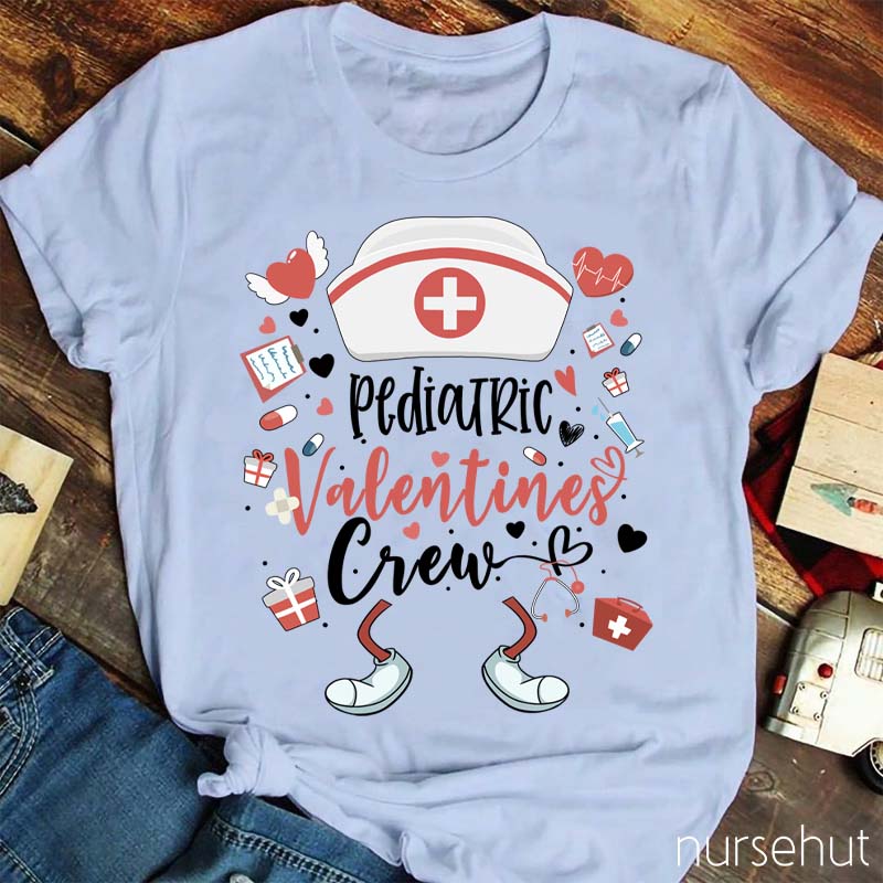 Personalized Department Pediatric Valentines Crew Nurse T-Shirt