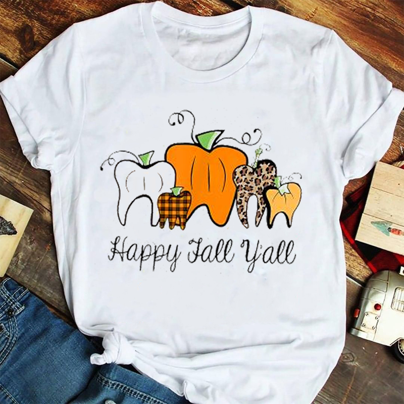 Happy Fall Y'all Teeth T-Shirt