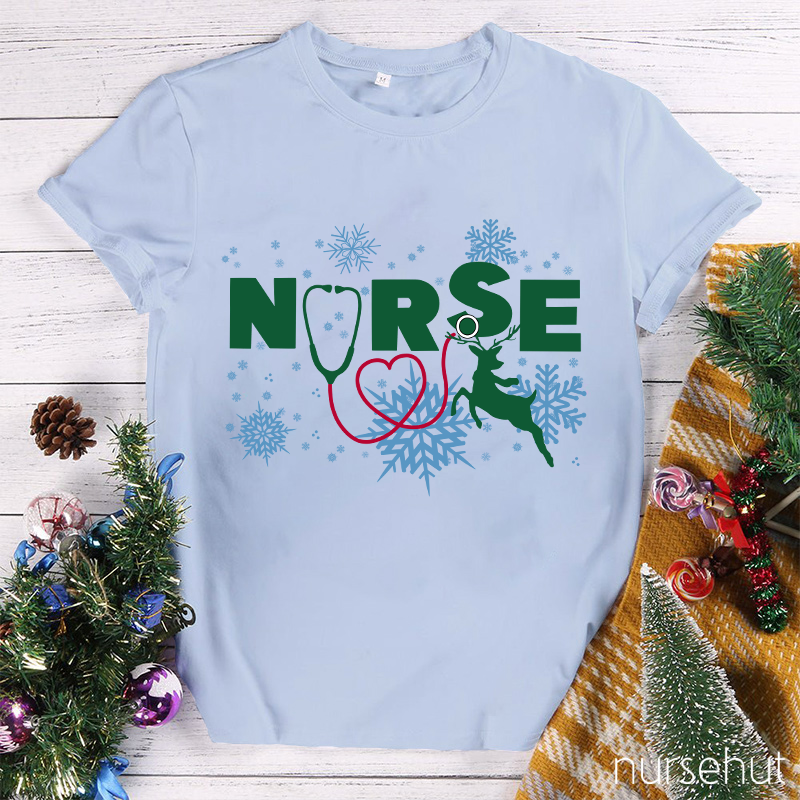 There Will Be A White Christmas Waits Ahead Nurse T-Shirt