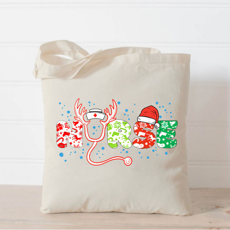 Christmas Nurse Tote Bag