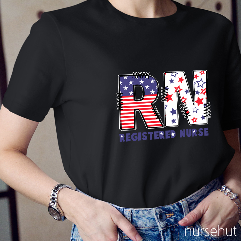Personalized Flat RN Nurse T-Shirt