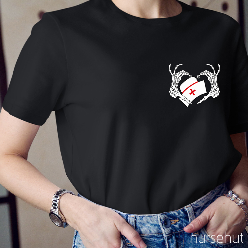 Skeleton Finger Nurse T-Shirt