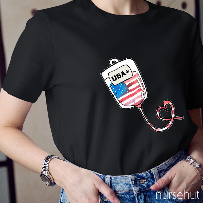 National Flag Infusion Nurse T-Shirt