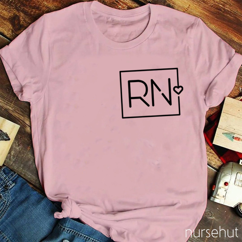Personalized Black Font RN Nurse T-Shirt