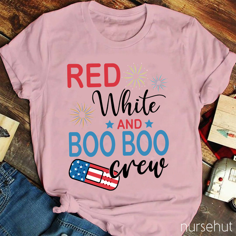 Independence Day Red White And Boo Boo Nurse T-Shirt