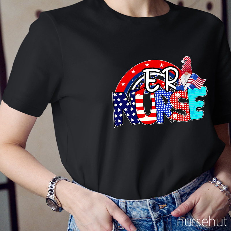 Personalized Department Independence Day ER Nurse T-Shirt