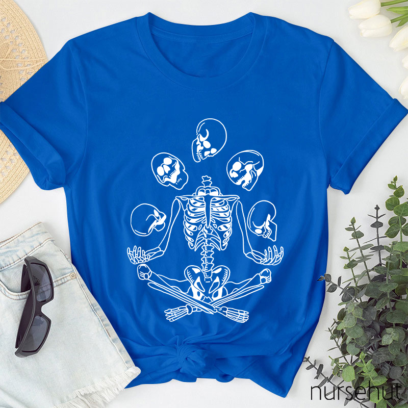 Halloween Sitting Skull Nurse T-Shirt