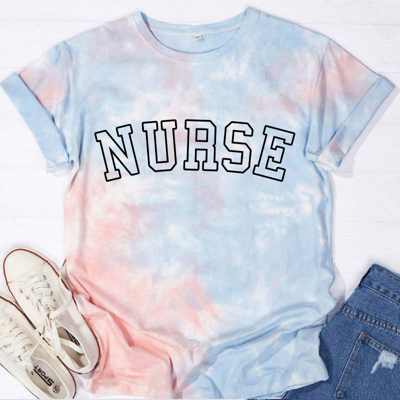 Nurse Letter Nurse Tie-dye T-Shirt