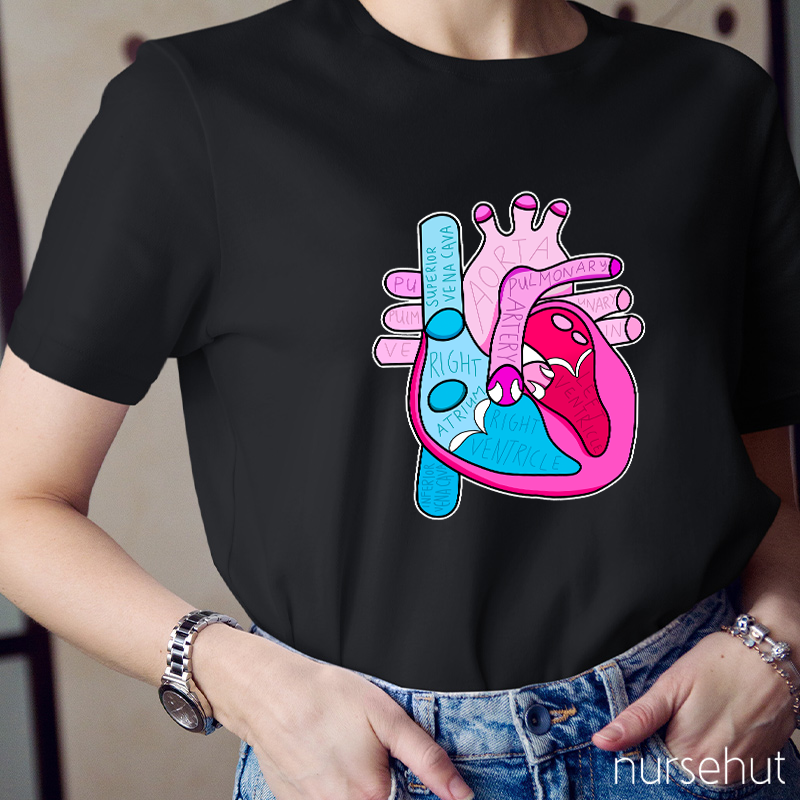 Cardiology Anatomy Of Heart Nurse T-Shirt