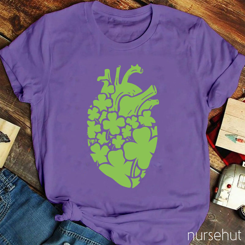 Four Leaf Clover Heart Nurse T-Shirt