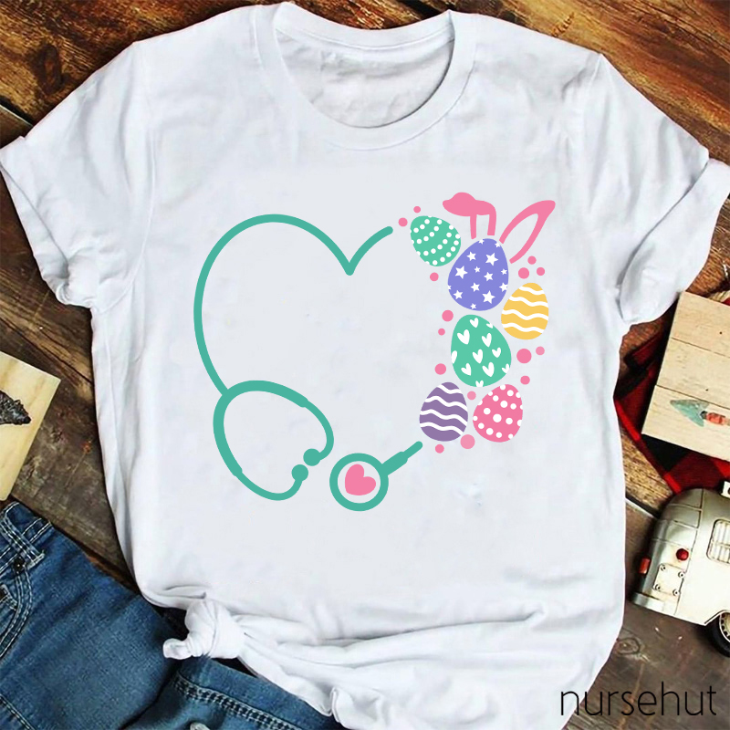 Stethoscope Easter Egg Nurse T-Shirt