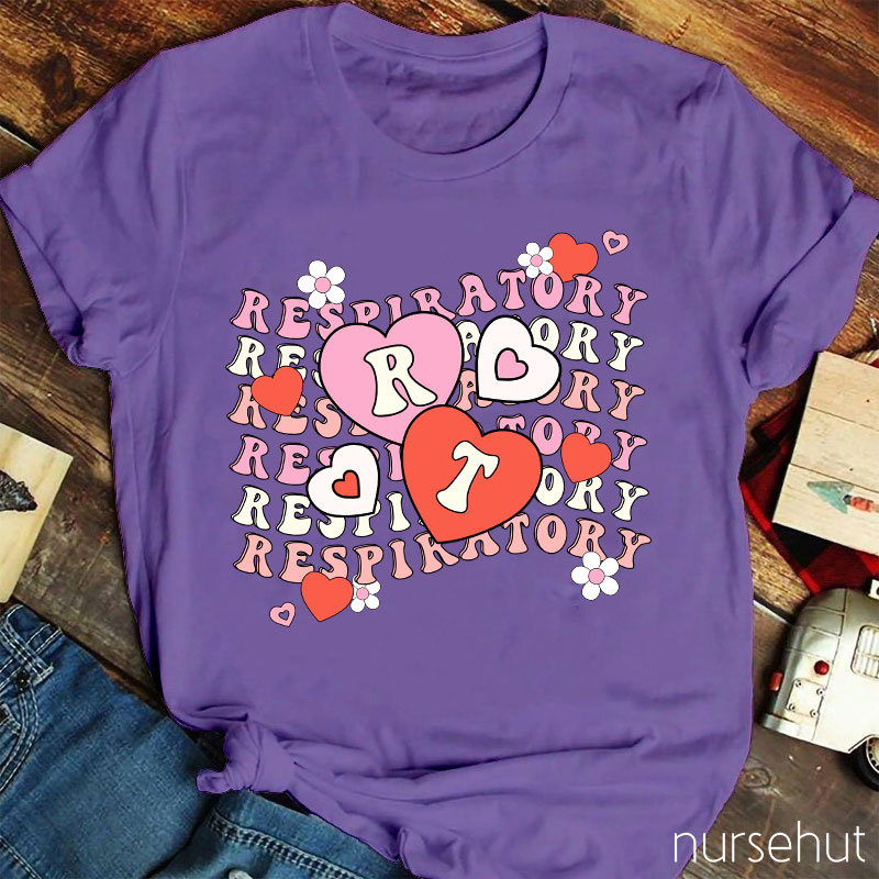 RT Respiratory Valentine Nurse T-Shirt