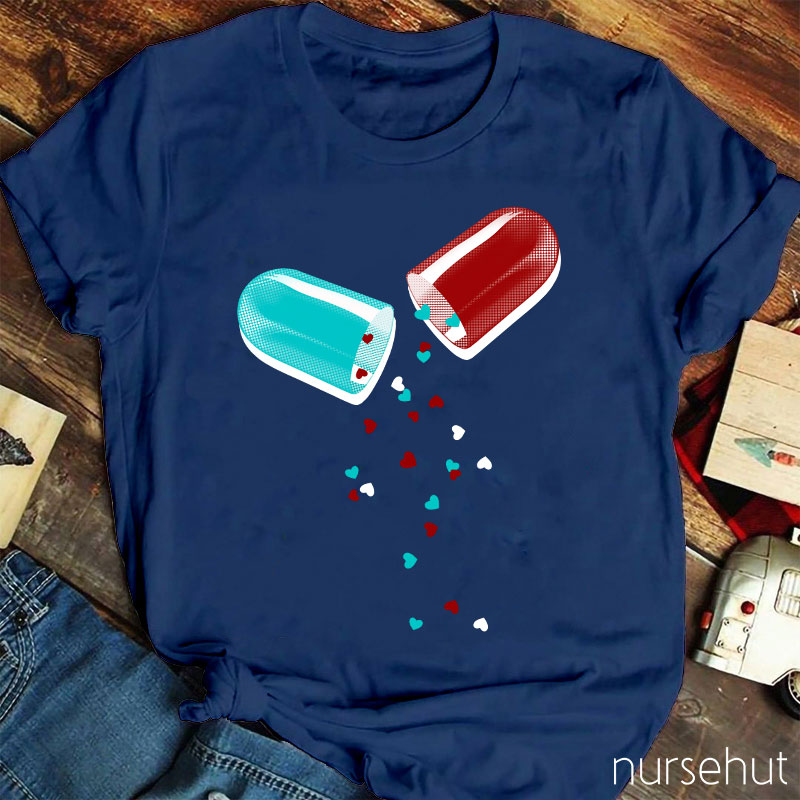 Capsule Pouring Down Love Nurse T-Shirt