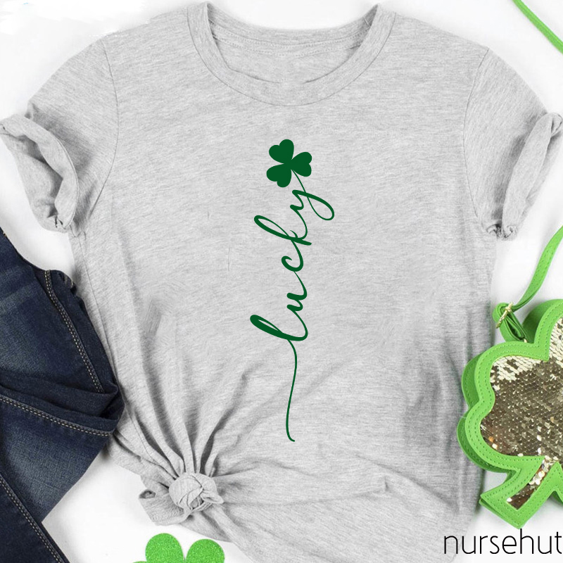 Clover Flower Lucky Stem Nurse T-Shirt