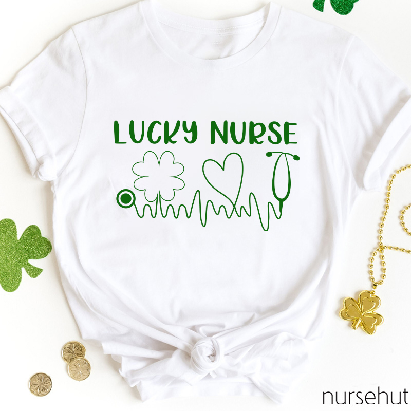 Lucky Nurse Line Drawing Nurse T-Shirt