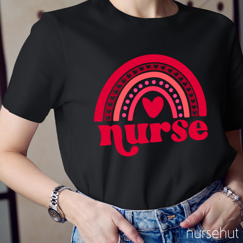 Red Rainbow Nurse T-Shirt