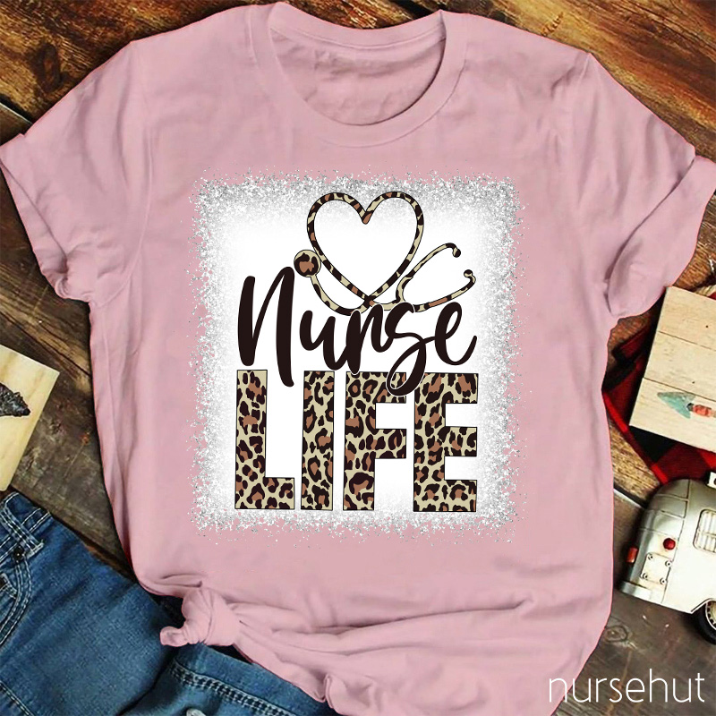 Nurse Leopard Life Nurse T-shirt