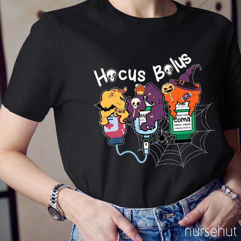 Hocus Bolus Halloween Nurse T-Shirt