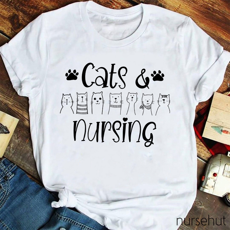 Cats And Nursing Nurse T-Shirt