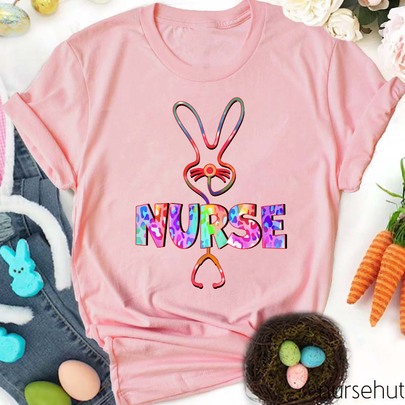 Bunny Nurse Hoppy Vibes Nurse T-Shirt
