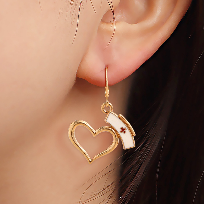 Fashion Nurse Metal Earrings