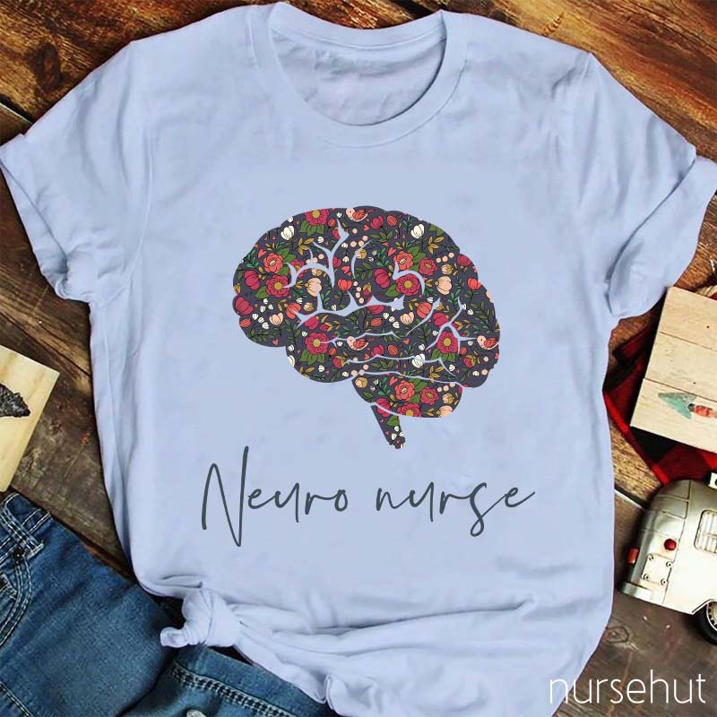 Flower Brain Neuro Nurse T-Shirt