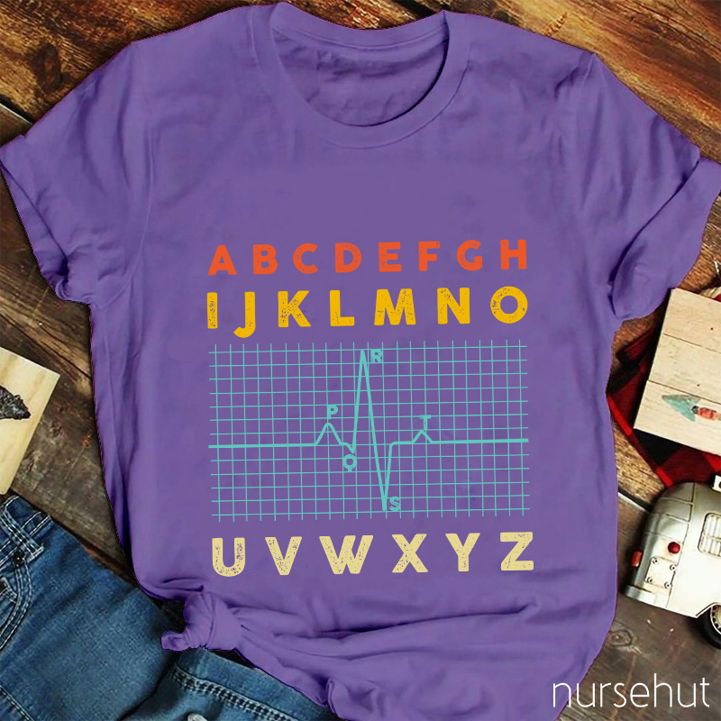 Alphabet With Electrocardiogram Nurse T-Shirt