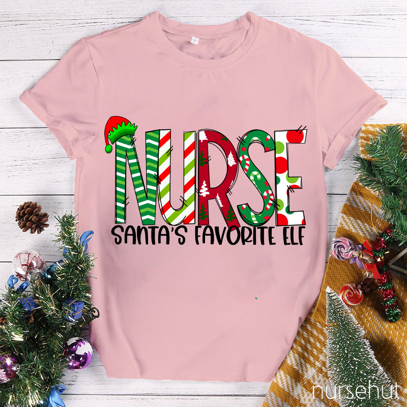 Nurse Santa's Favorite Elf T-Shirt