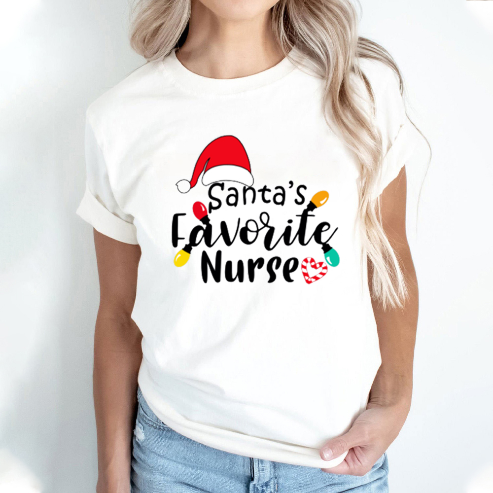 Santa's Favorite Nurse Loves Christmas The Most Nurse T-Shirt