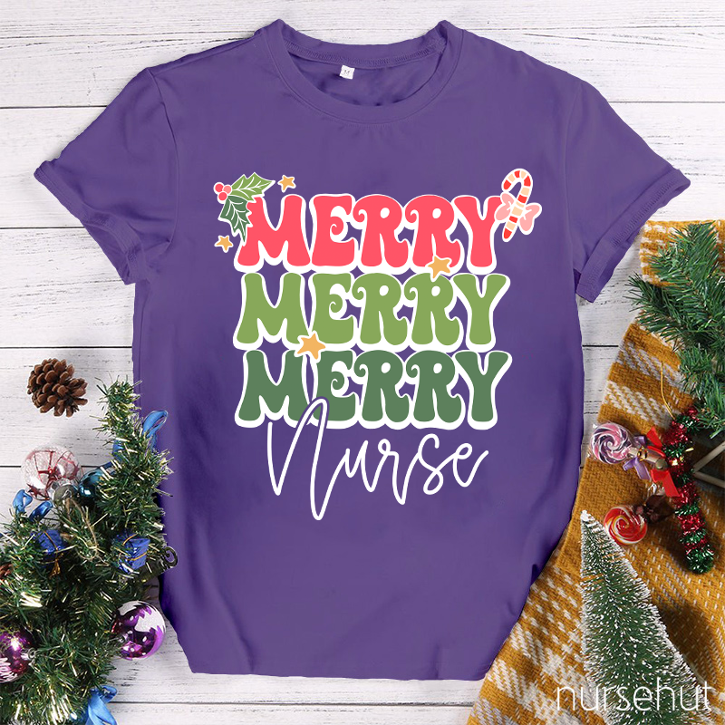Merry Nurse Jolly Vibes Nurse T-shirt