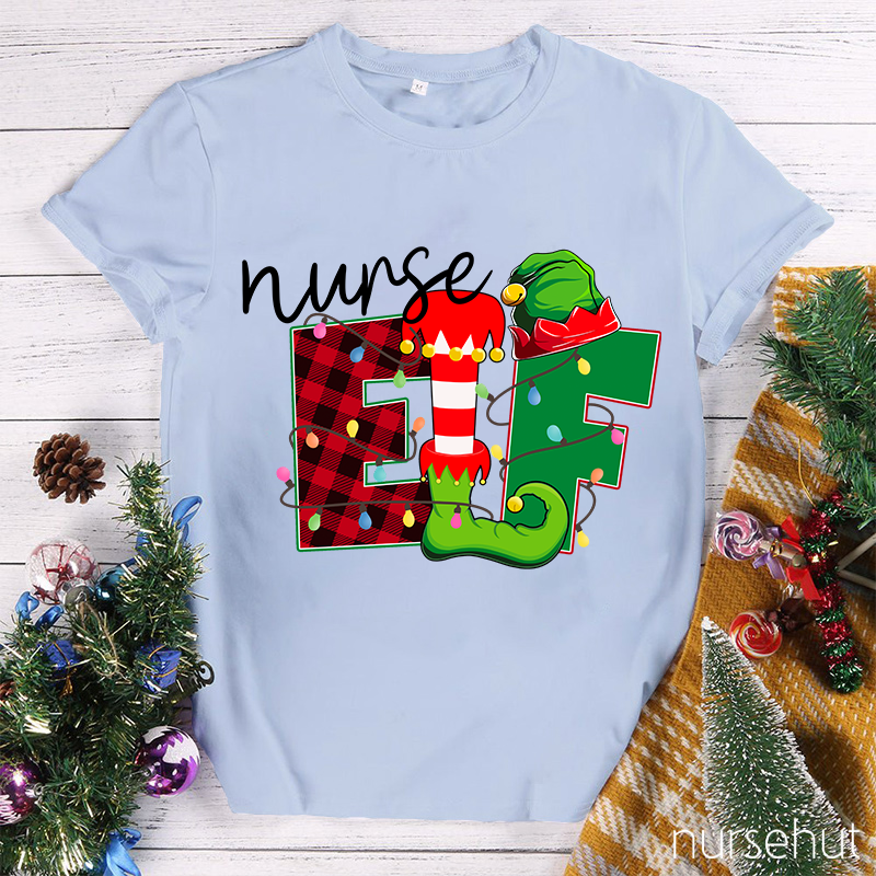 Nurse Elf Christmas Nurse T-Shirt
