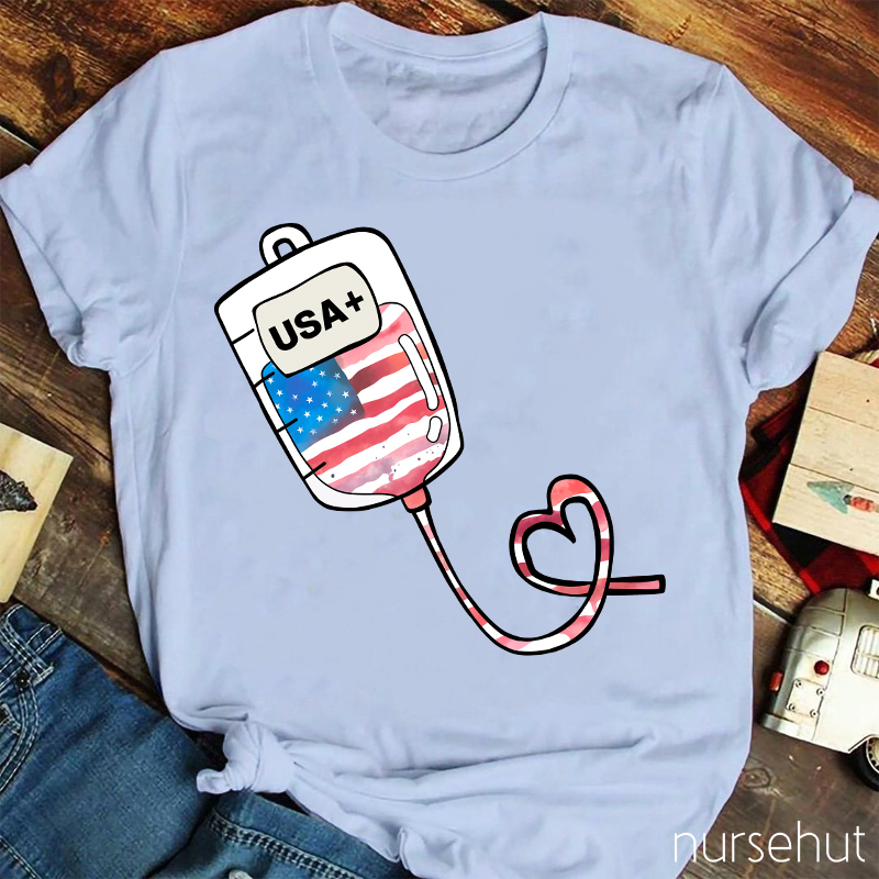 National Flag Infusion Nurse T-Shirt