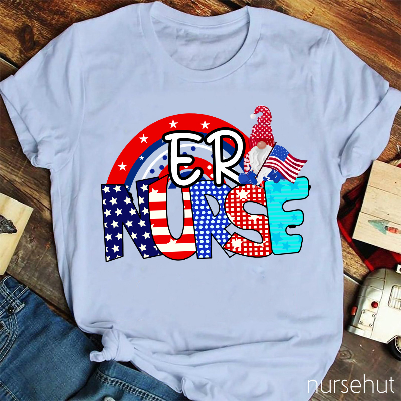 Personalized Department Independence Day ER Nurse T-Shirt
