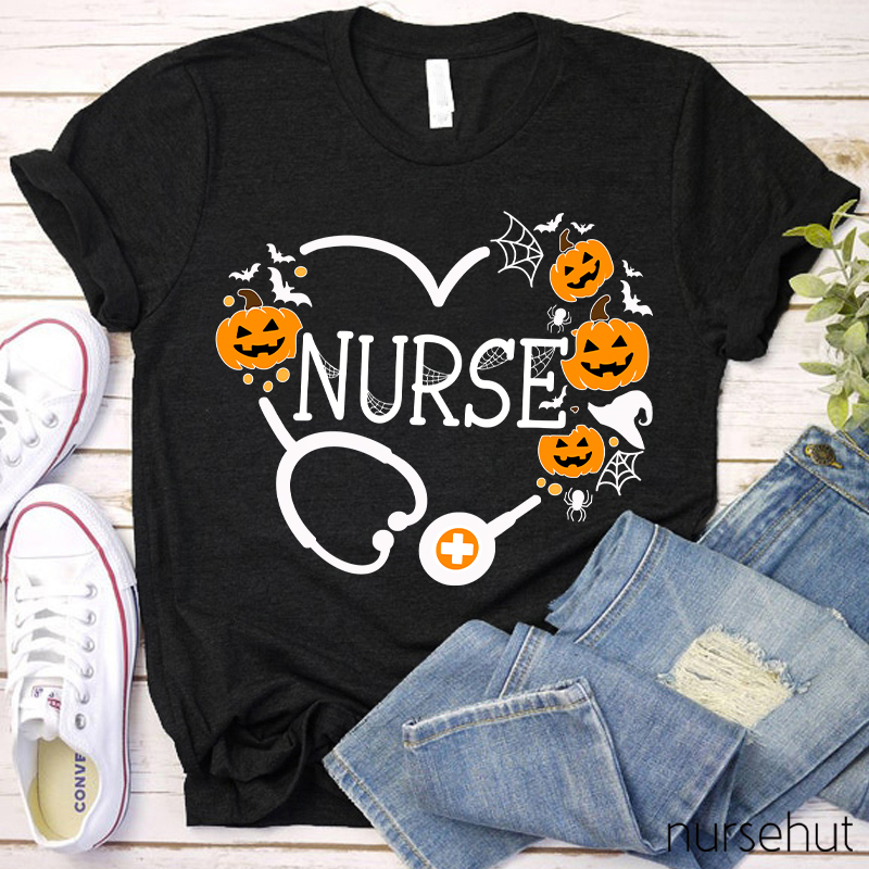 Pumpkin Stethoscope Nurse T-Shirt