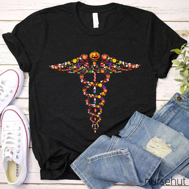 Halloween Rod of Asclepius Nurse T-Shirt
