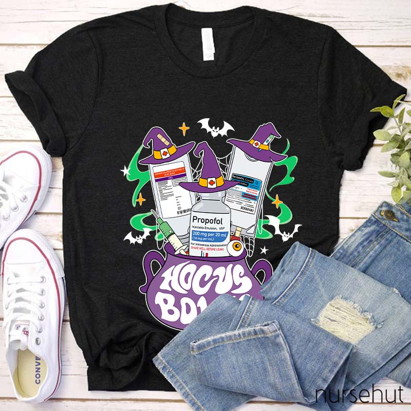 Hocus Bolus Halloween Pharmacist Nurse T-Shirt