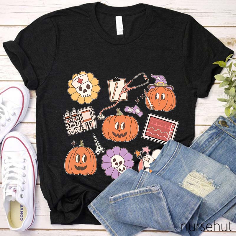 Halloween Pumpkins Nurse Life Nurse T-Shirt