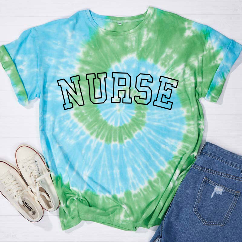 Nurse Letter Nurse Tie-dye T-Shirt