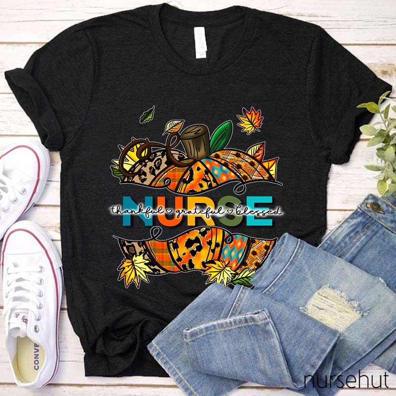 Thankful Grateful Blessed Nurse T-Shirt