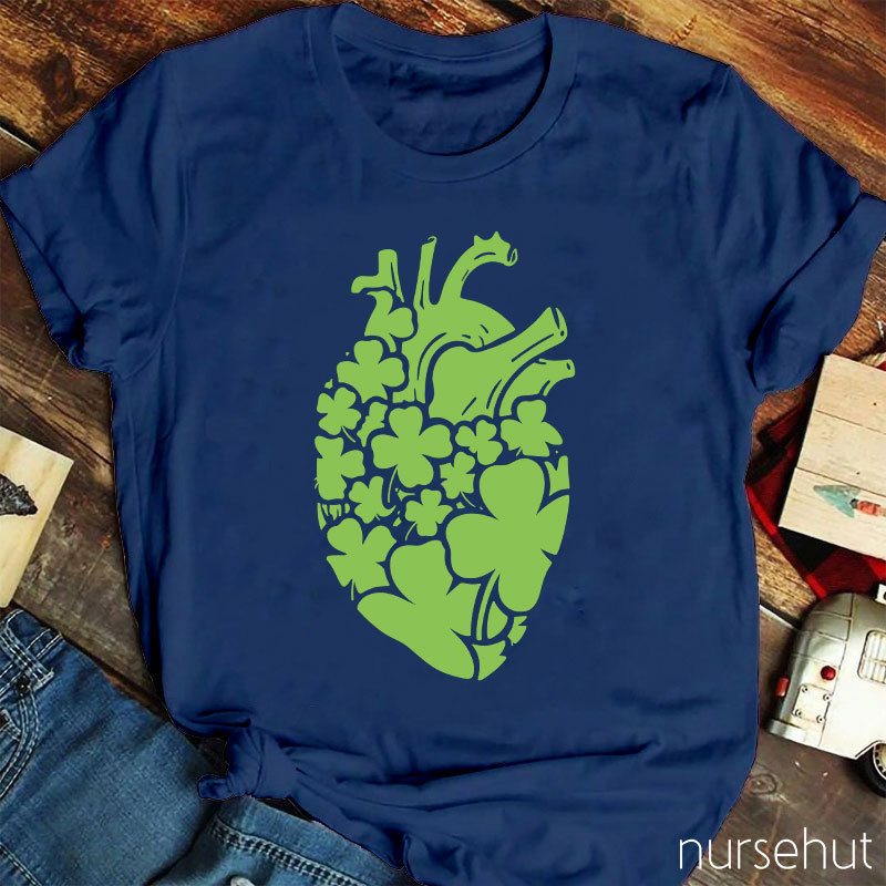 Four Leaf Clover Heart Nurse T-Shirt