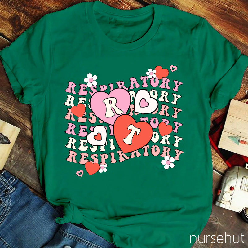 RT Respiratory Valentine Nurse T-Shirt