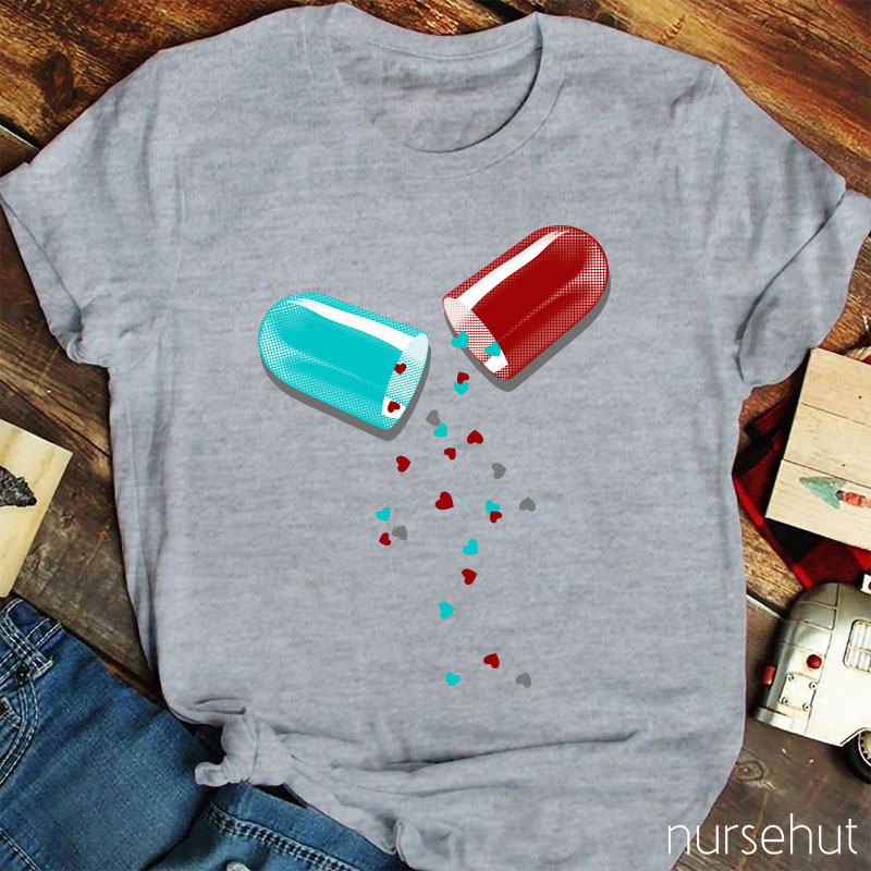 Capsule Pouring Down Love Nurse T-Shirt