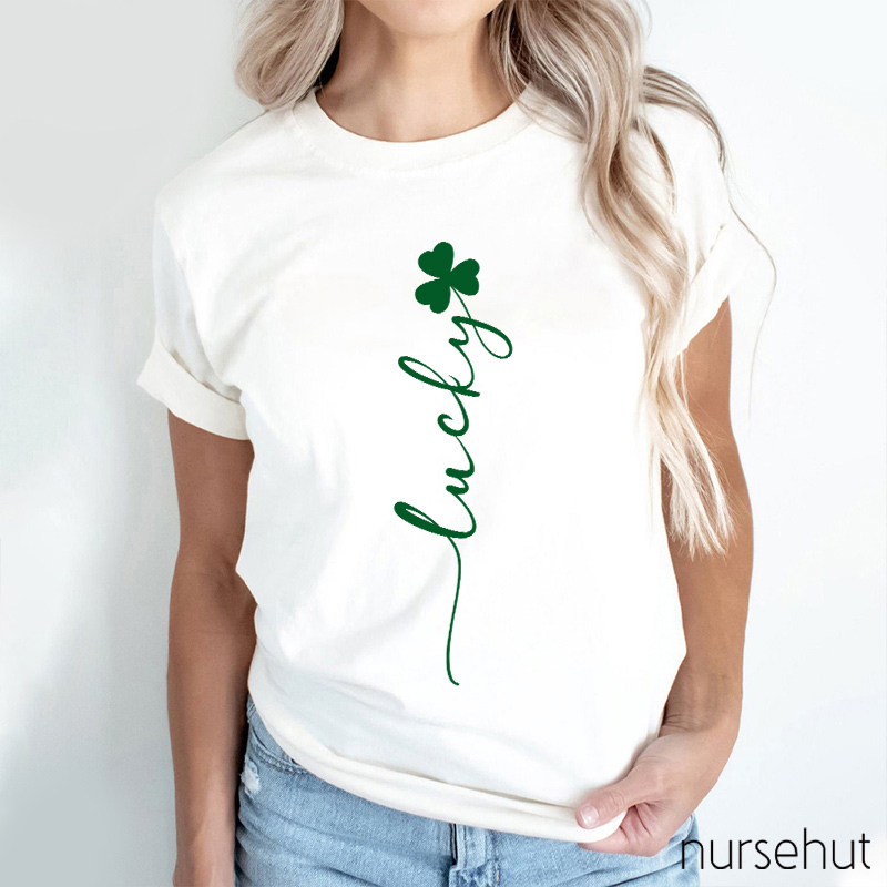 Clover Flower Lucky Stem Nurse T-Shirt