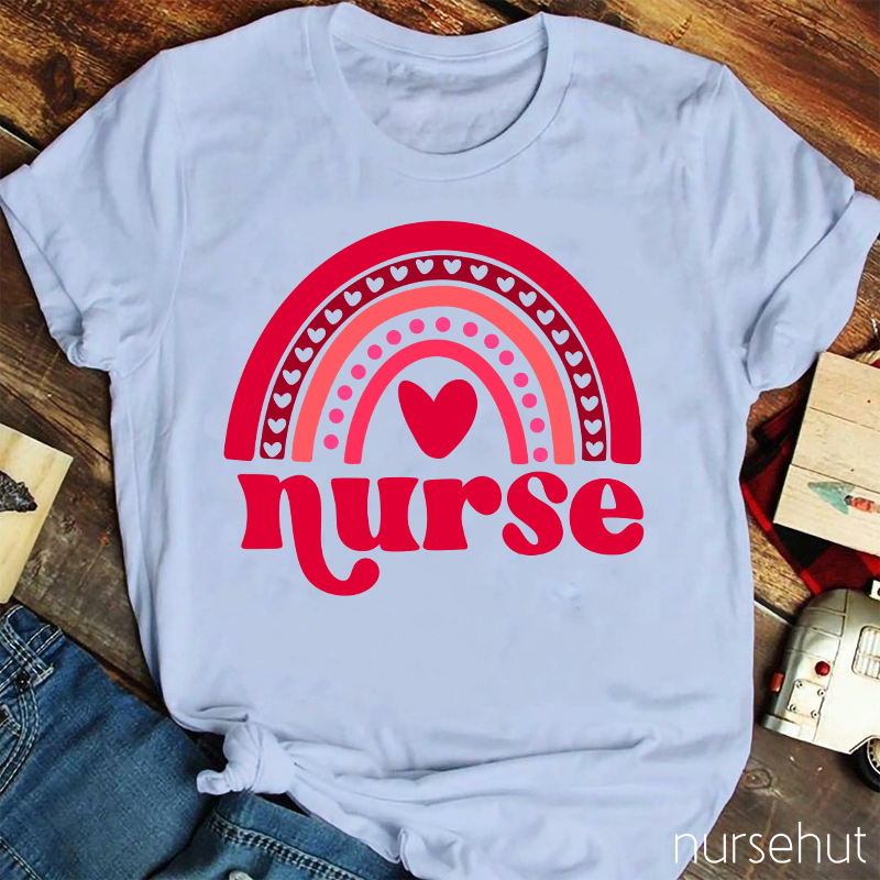 Red Rainbow Nurse T-Shirt
