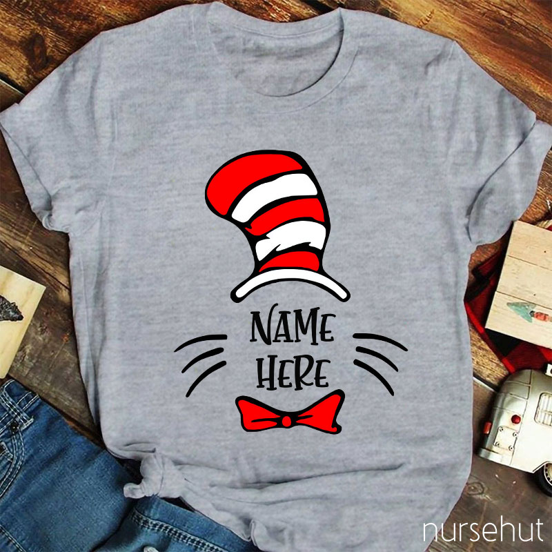 Personalized Teacher Name Cat T-Shirt