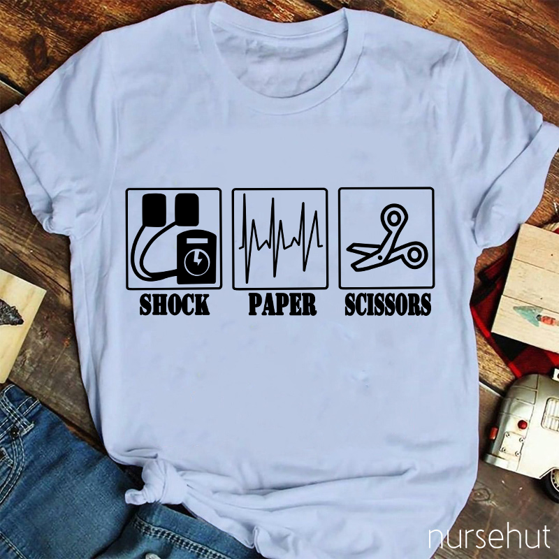 Shock Paper Scissors Nurse T-Shirt