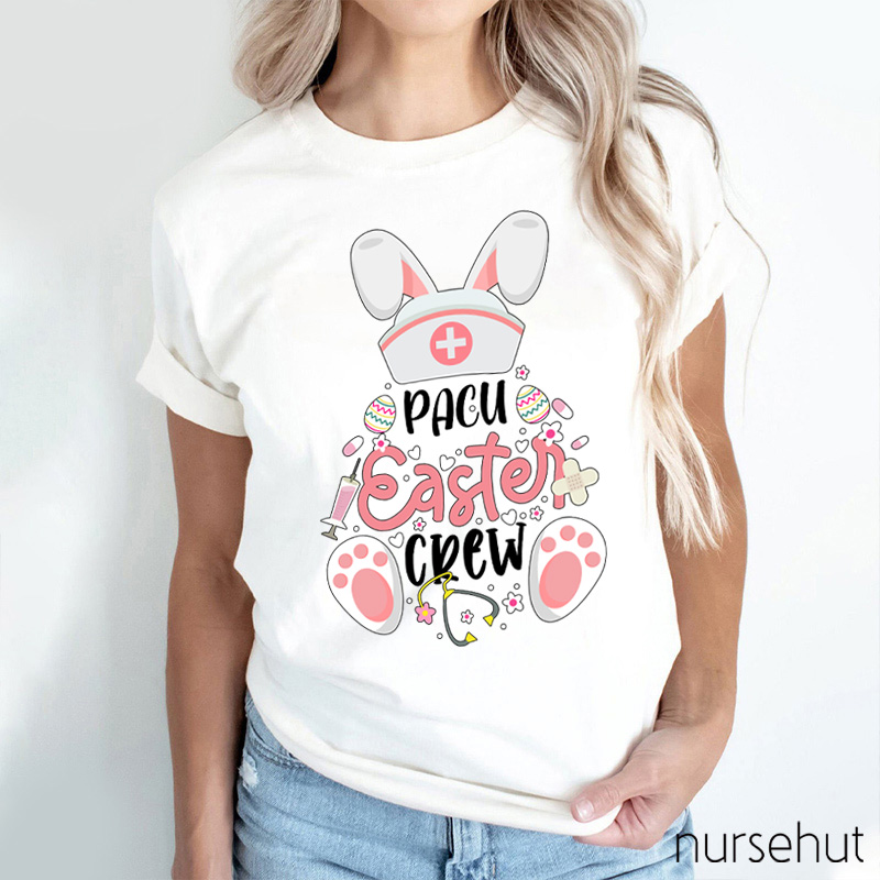 Personalized Nurse Bunny Easter Crew Nurse T-Shirt