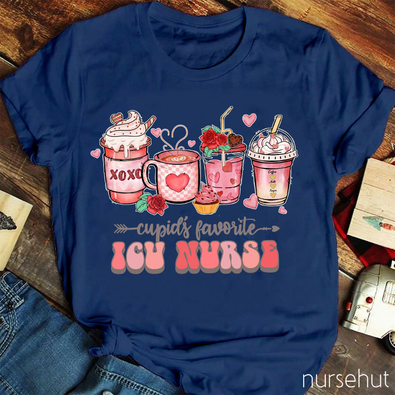 Personalized Cupid's Favorite ICU Nurse T-Shirt