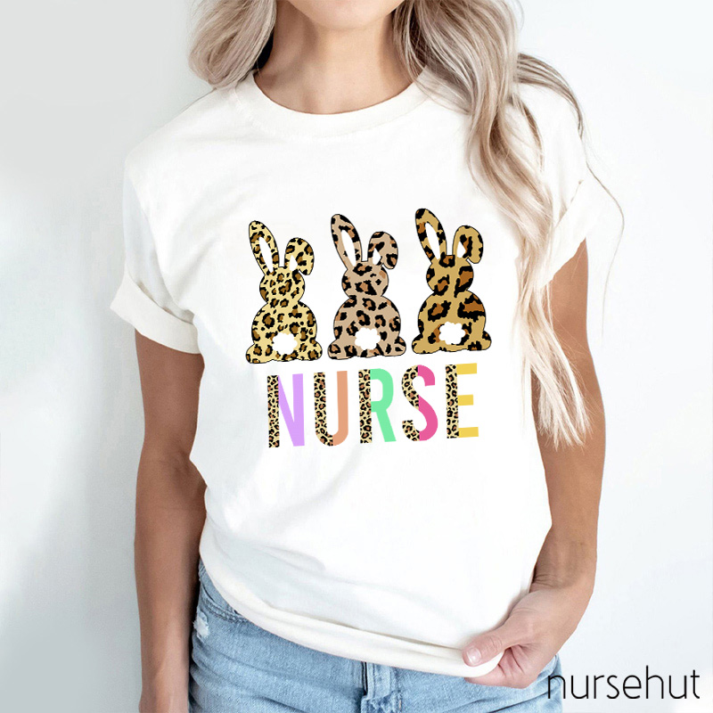 Leopard Bunnies Nurse T-Shirt