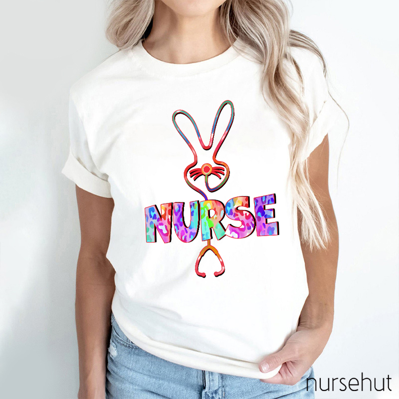 Bunny Nurse Hoppy Vibes Nurse T-Shirt